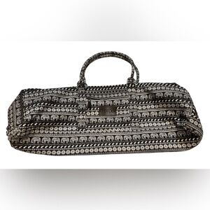 Kindfolk Elephant Print Yoga Mat Duffel Bag Canvas Black & White